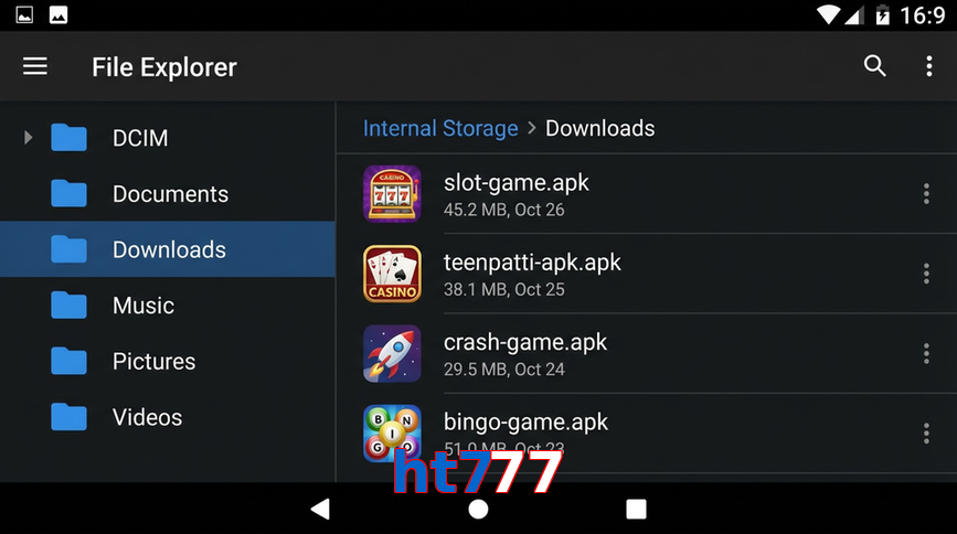 Main screen of Ht777 gameapk page for PK players