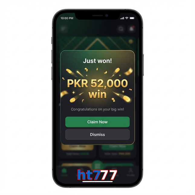 Main screen of Ht777 win page for PK players